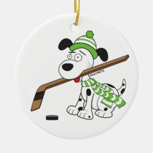 Décoration de Noël pour chien de hockey sur carica