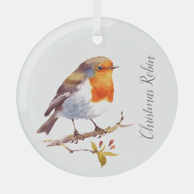 Décoration de Noël - Robin Aquarelles (Recto)