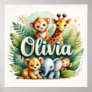 Décoration de nurserie Safari Olivia pour mur