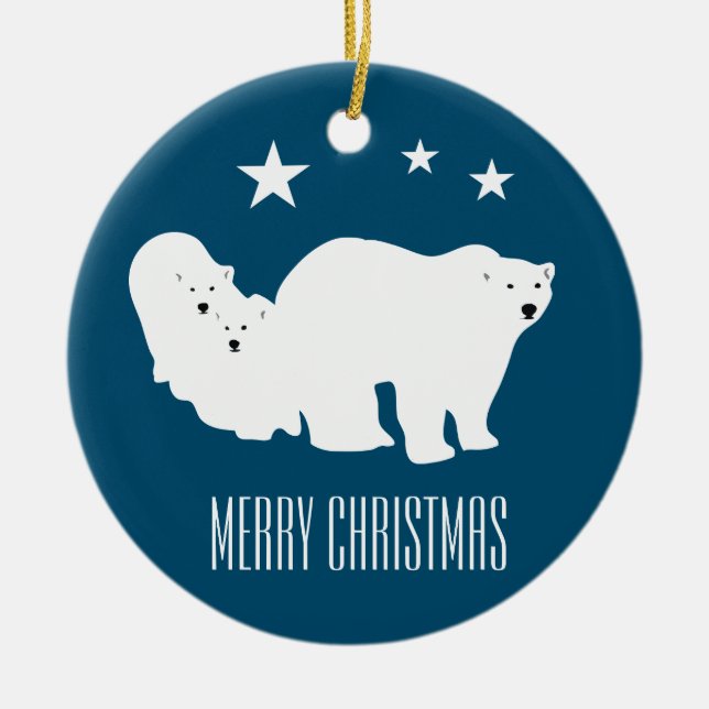Décoration d'ornement de Joyeux Noël d'ours blancs (Devant)