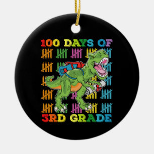 Décoration En Céramique 100 jours de l'école T-Rex dinosaure de 3e année