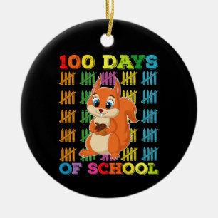 Décoration En Céramique 100 Jours D'école Écureuil Enseignant