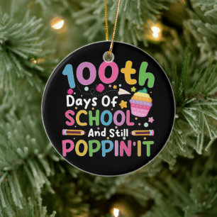 Décoration En Céramique 100 Jours D'École Et Toujours Poppin' Girl