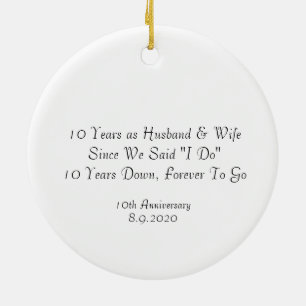 Décoration En Céramique 10e anniversaire Mariage Cadeaux belle citation