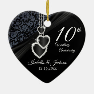 Décoration En Céramique 10ème anniversaire du Mariage de l'Onyx noir avec 