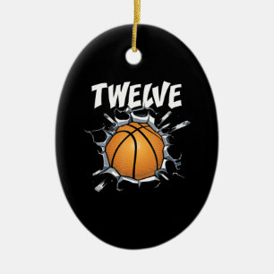 Décoration En Céramique 12 ans de basket-ball 12e garçon