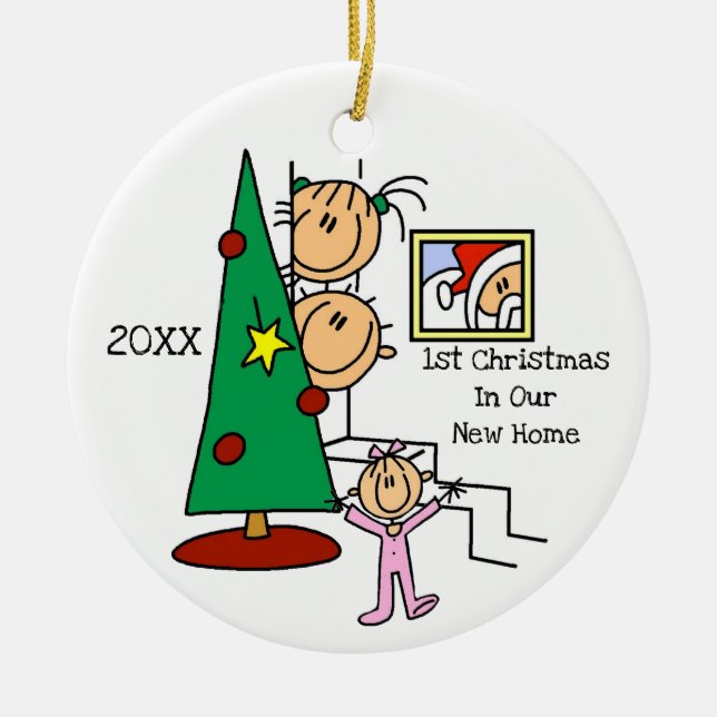 Décoration En Céramique 1er Noël dans notre nouvelle maison Ornamen person (Devant)