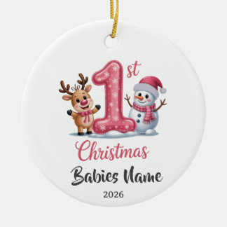 Décoration En Céramique 1er Noël de bébé personnalisable