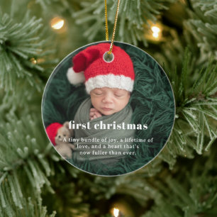 Décoration En Céramique 1er Noël du bébé   Garde-photo scientifique