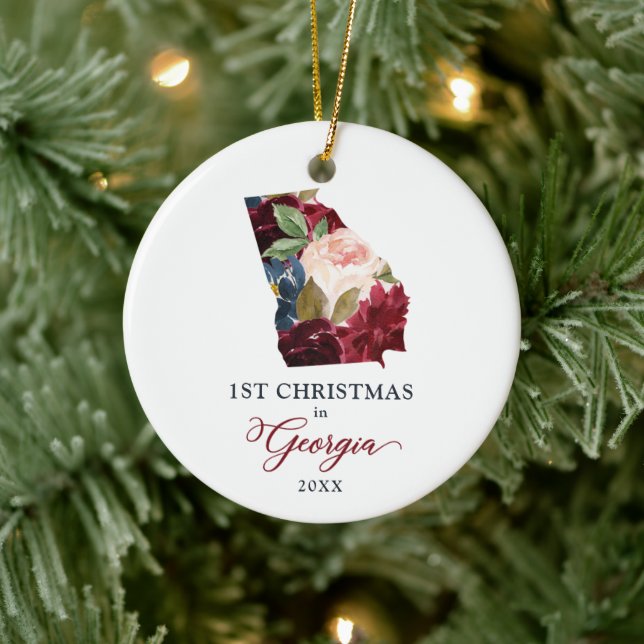 Décoration En Céramique 1er Noël en Géorgie Personnalisé État GA (Arbre)
