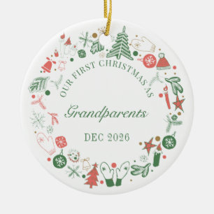 Décoration En Céramique 1er Noël en grands-parents