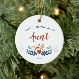 Décoration En Céramique 1er Noël en tante Laurel de vacances personnalisée