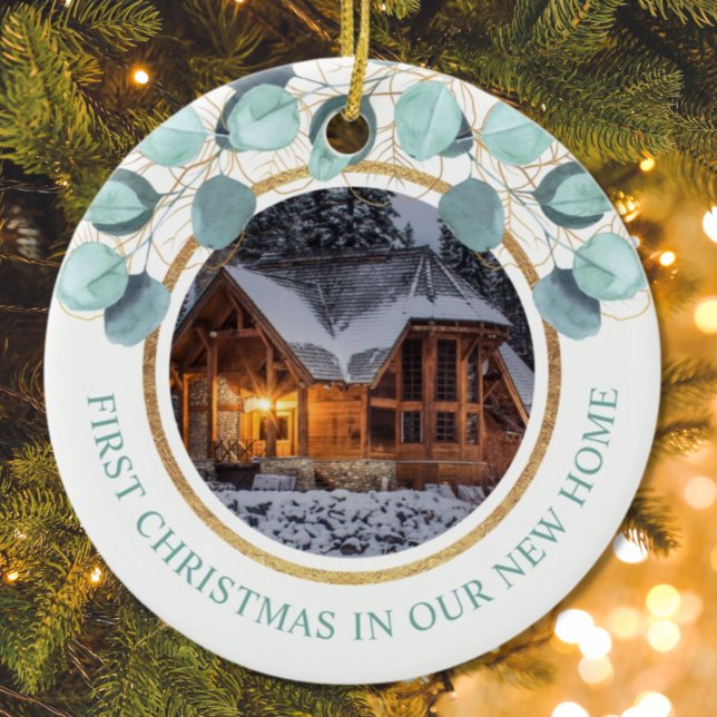 Décoration En Céramique 1er Noël Nouveau Accueil Eucalyptus 2 Photo (Créateur téléchargé)