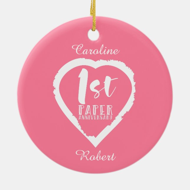 Décoration En Céramique 1ST paper wedding anniversary heart (Dos)