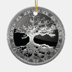 Décoration En Céramique [200] Celtic Tree of Life [Silver]