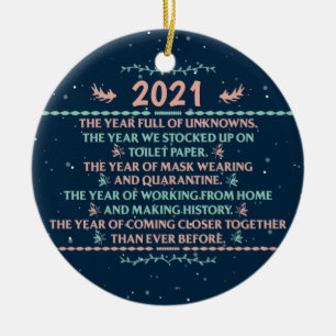 Décoration En Céramique 2021 Année à se souvenir, quarantaine de Noël