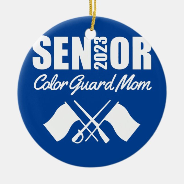 Décoration En Céramique 2023 Senior Color Guard Maman Flag Marching Band (Devant)