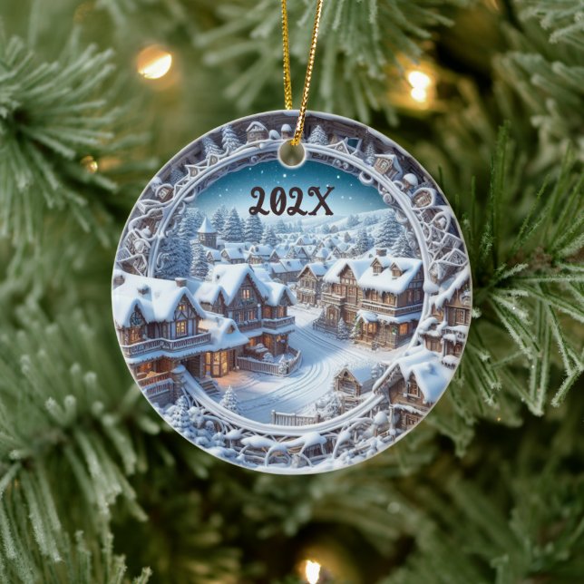 Décoration En Céramique 2024 Custom Beautiful Vieux Noël Ville (Arbre)