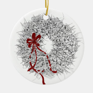 Décoration En Céramique 2024 Mele Kalikimaka Ti Leaf Ornament de couronne