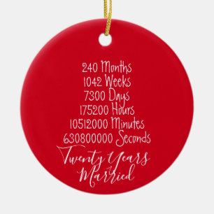 Décoration En Céramique 20e mariage du Vingtième anniversaire de la Rouge