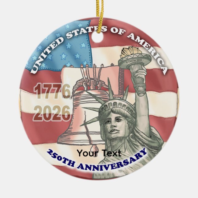 Décoration En Céramique 250e anniversaire des États-Unis  (Devant)