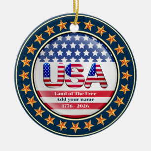Décoration En Céramique 250e anniversaire des États-Unis I Patriotique 177