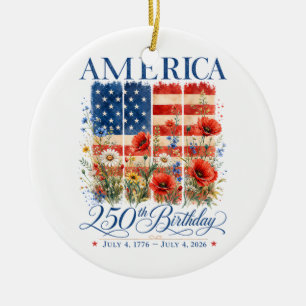 Décoration En Céramique 250e anniversaire USA Femmes 4 juillet Amérique 25