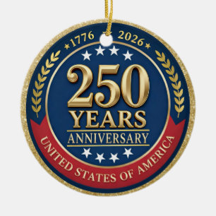 Décoration En Céramique 250e anniversaire USA patriotique   1776–2026