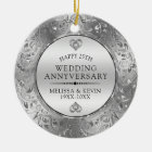 25e anniversaire Mariage cadre floral brillant