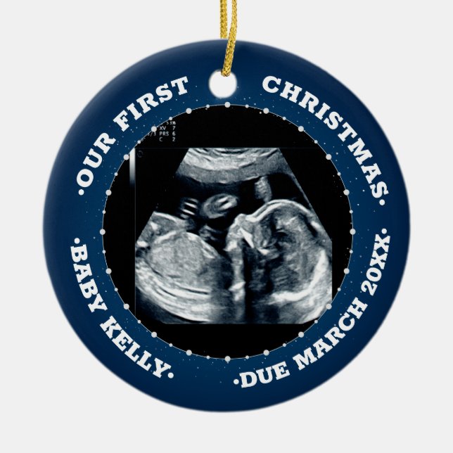 Décoration En Céramique 2 photo Grossesse Faire-part attente parents (Devant)