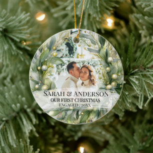 Décoration En Céramique 2 Photo Notre Premier Noël Fiancés , Zengaged