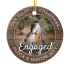 2 Photo Premier Noël Engagé Rustic Faux Wood