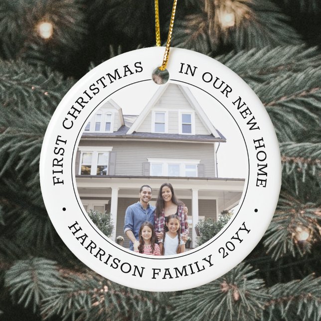 Décoration En Céramique 2 Photo Premier Noël Nouveau Accueil Noir et Blanc (Créateur téléchargé)