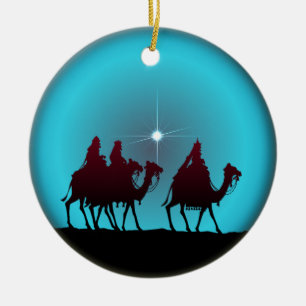 Décoration En Céramique 3 WISEMEN et ÉTOILES par SHARON SHARPE