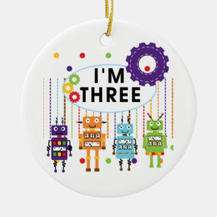 Décoration En Céramique 3èmes T-shirts et cadeaux d'anniversaire de robot