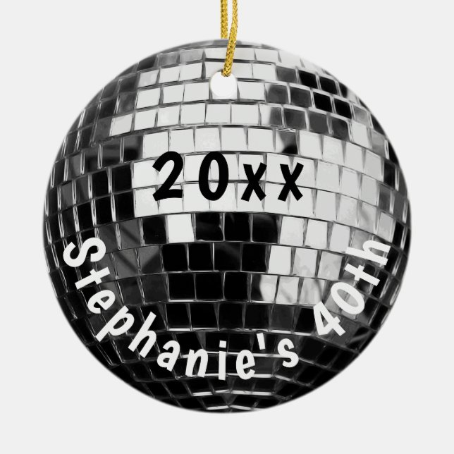 Décoration En Céramique 40e anniversaire Photo Disco Ball Keepsaké (Devant)