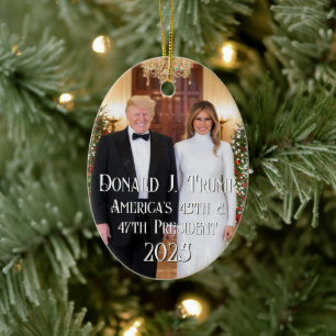 Décoration En Céramique 47ème Président Donald Trump Melania 2024 Noël