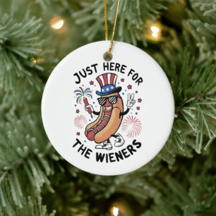 Décoration En Céramique 4 juillet Wieners USA Drapeau américain Patriotiqu