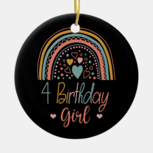 Décoration En Céramique 4e anniversaire Rainbow Compte à rebours 4 ans An