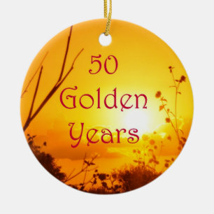 Décoration En Céramique 50 années d'or de personnaliser avec votre photo