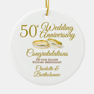 Décoration En Céramique 50e anniversaire du Mariage