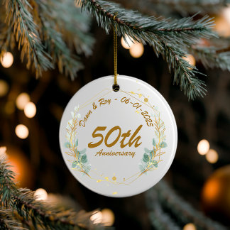 Décoration En Céramique 50th Anniversary Christmas Ornament Personalized, 