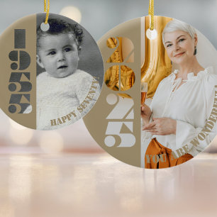 Décoration En Céramique 70e anniversaire cadeau Né en 1955 aujourd'hui Orn