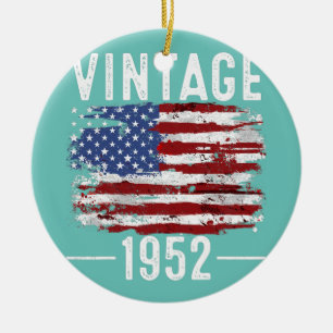 Décoration En Céramique 70e anniversaire USA Drapeau américain vintage 195