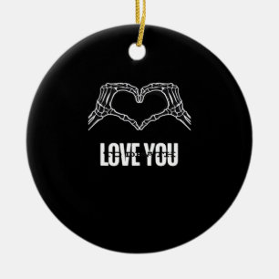 Décoration En Céramique À la mort - Skeleton Heart Mains Classique