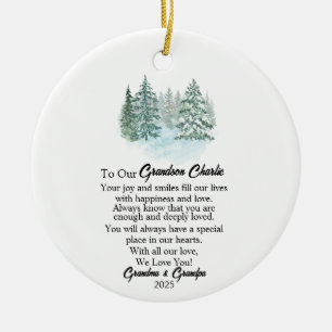 Décoration En Céramique À notre petit-fils Noël, Grand-fils Keepsaké