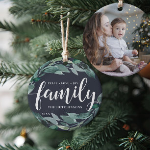 Décoration En Céramique Abondance en hiver Peace Love Joy Family
