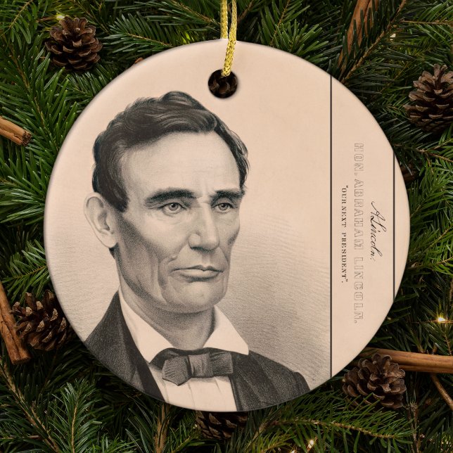Décoration En Céramique Abraham Lincoln Élu Président 1860 Noël (Créateur téléchargé)