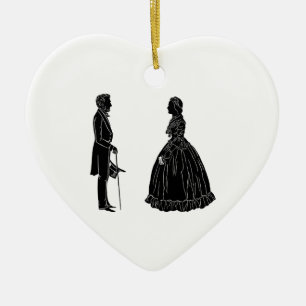 Décoration En Céramique abraham lincoln mary todd lincoln silhouette ballo
