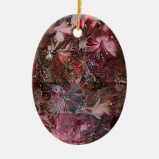 Décoration En Céramique Abstract Oval Christmas Ornament- plain back